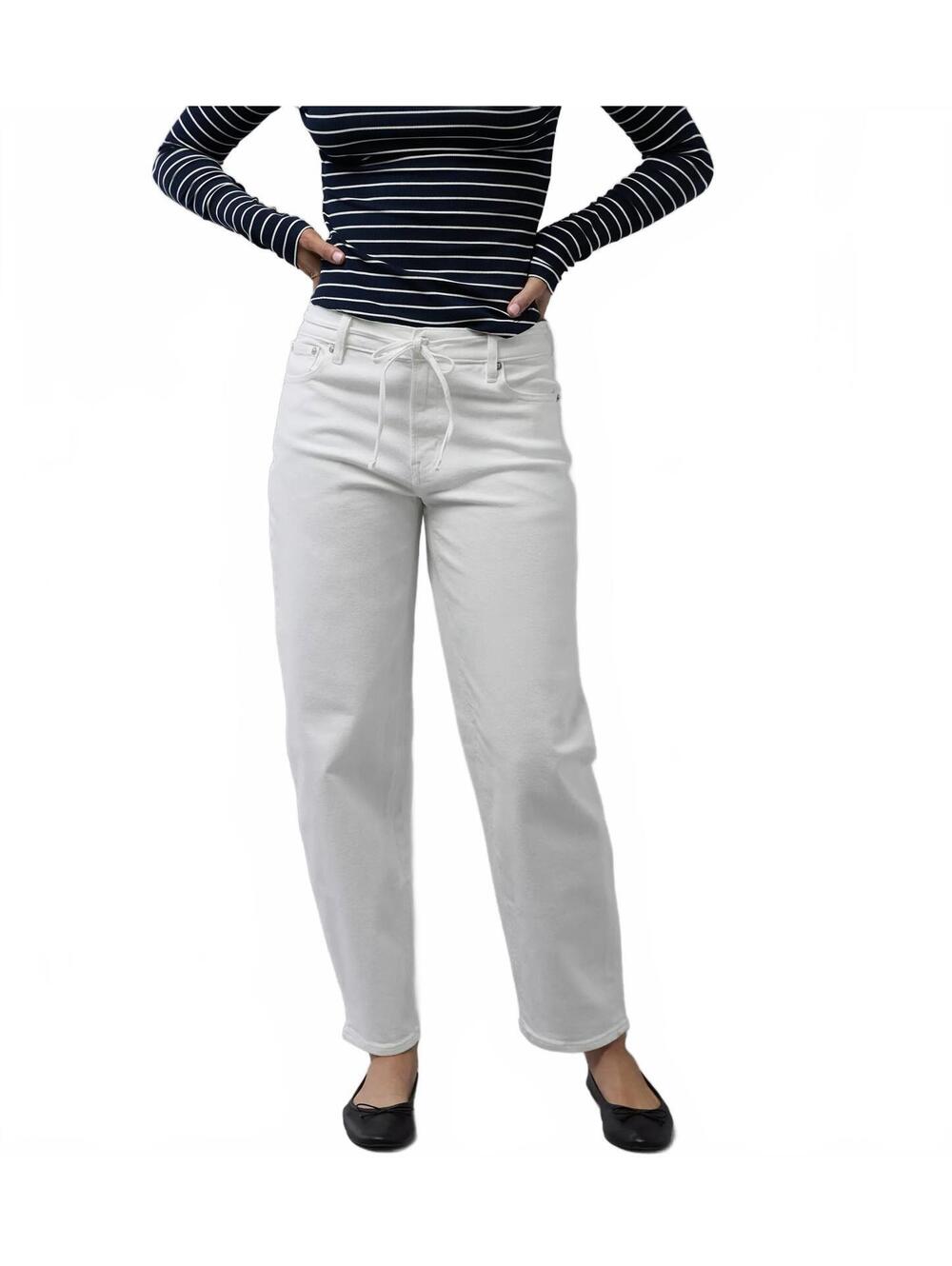 AE Long Stretch Barrel Jean American Eagle NWT Cool White 16L